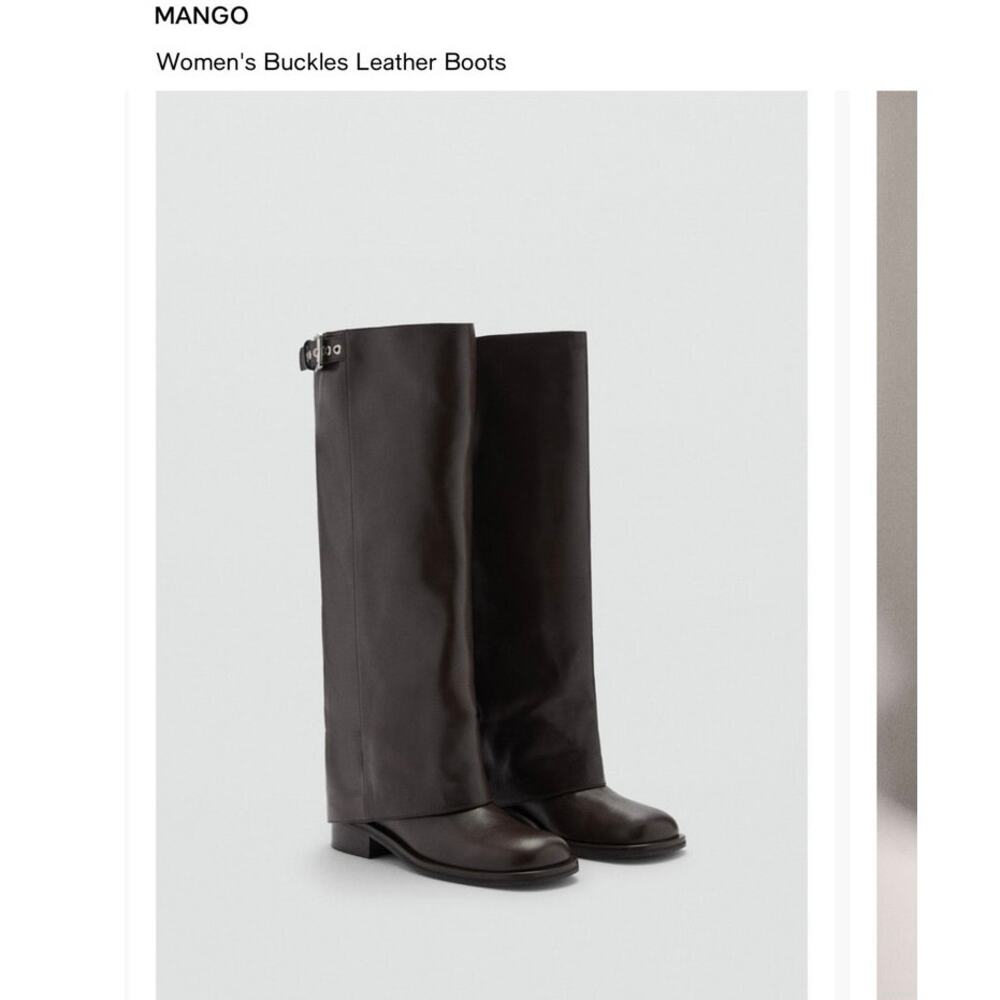 MANGO Women's Buckles Leather Boots